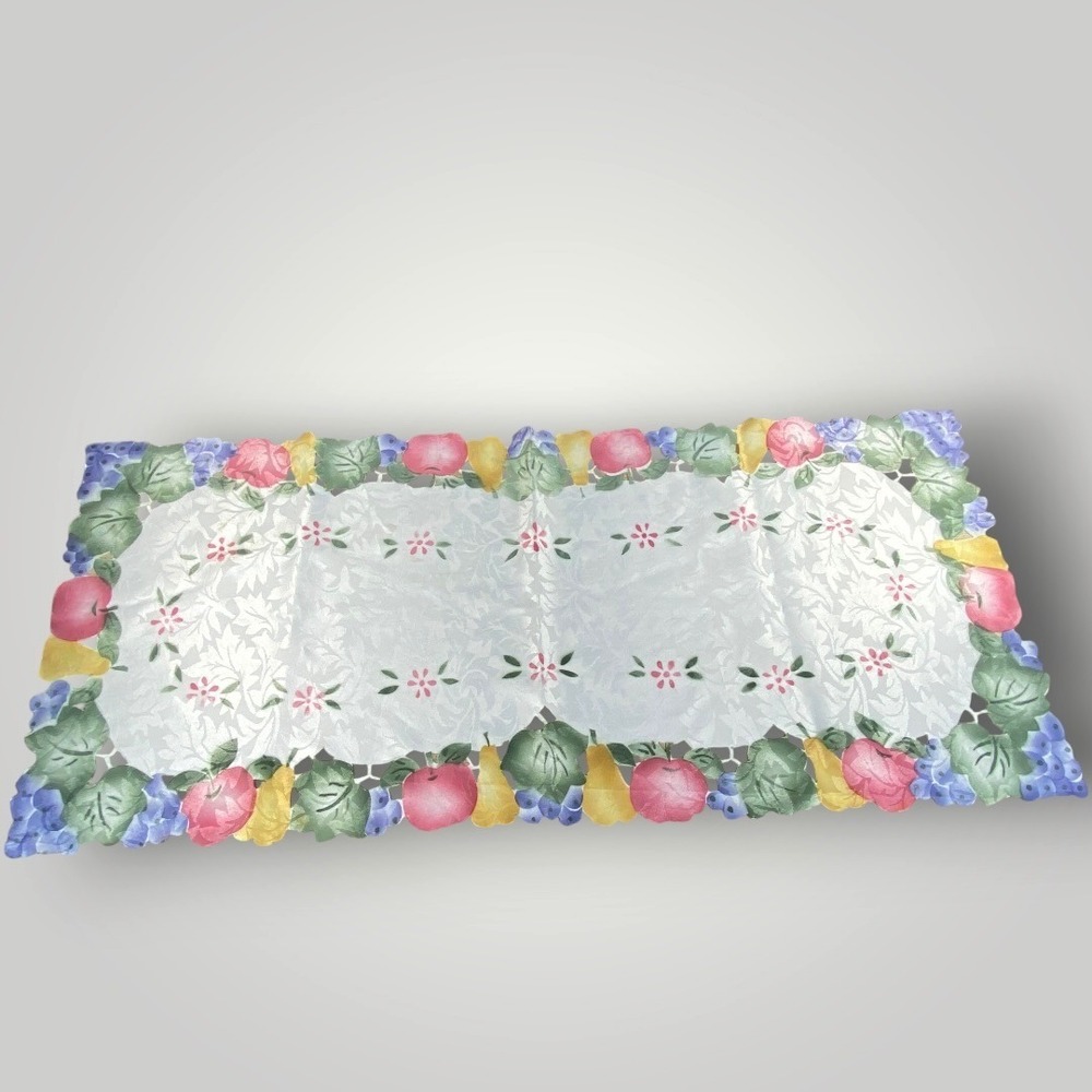 Fruit Table Runner Damask Jacquard Farmhouse Cottagecore Table Linen Y2K